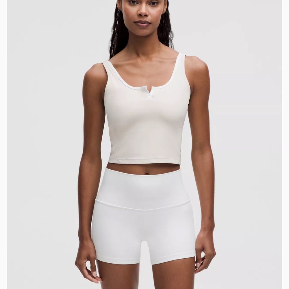Lululemon White Cropped Tank Top